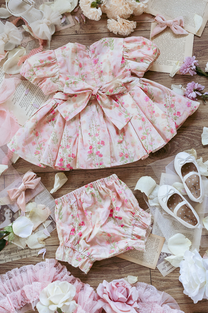 Baby Cupcake Dress Set in Pink Floral