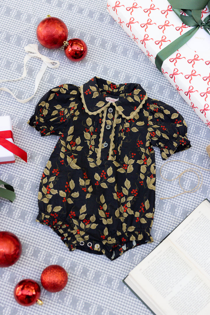 Baby Sophia Romper in Holly Berry - FINAL SALE