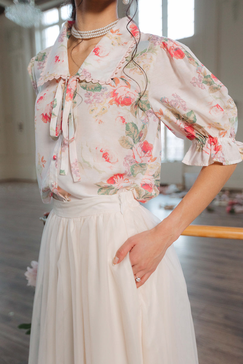 Elisa Blouse in Pink Floral