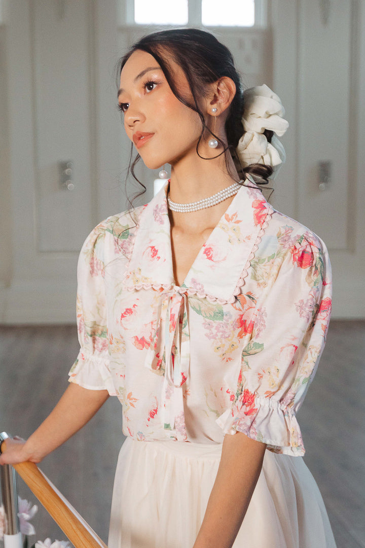 Elisa Blouse in Pink Floral