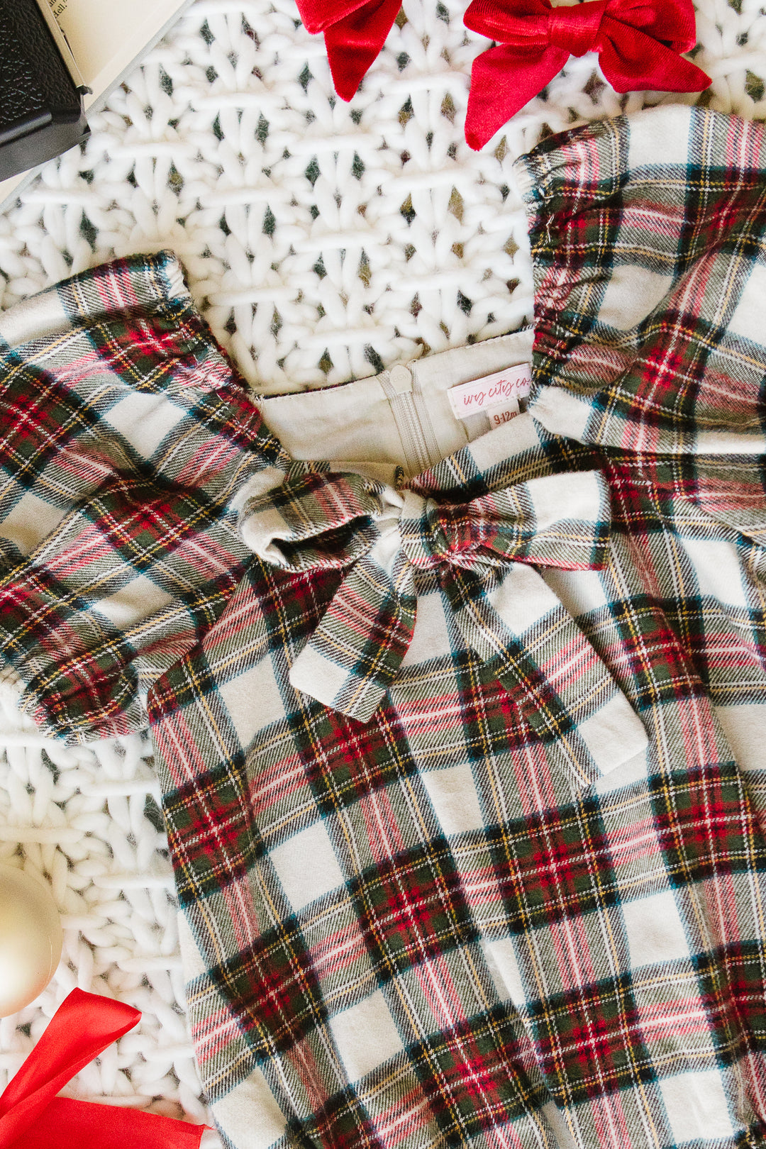 Baby Merry Romper in Holiday Plaid - FINAL SALE