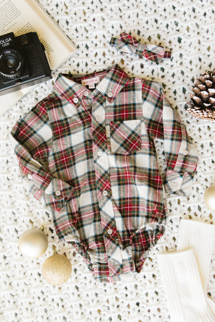 Baby Boys John Shirt in Merry Holiday Plaid