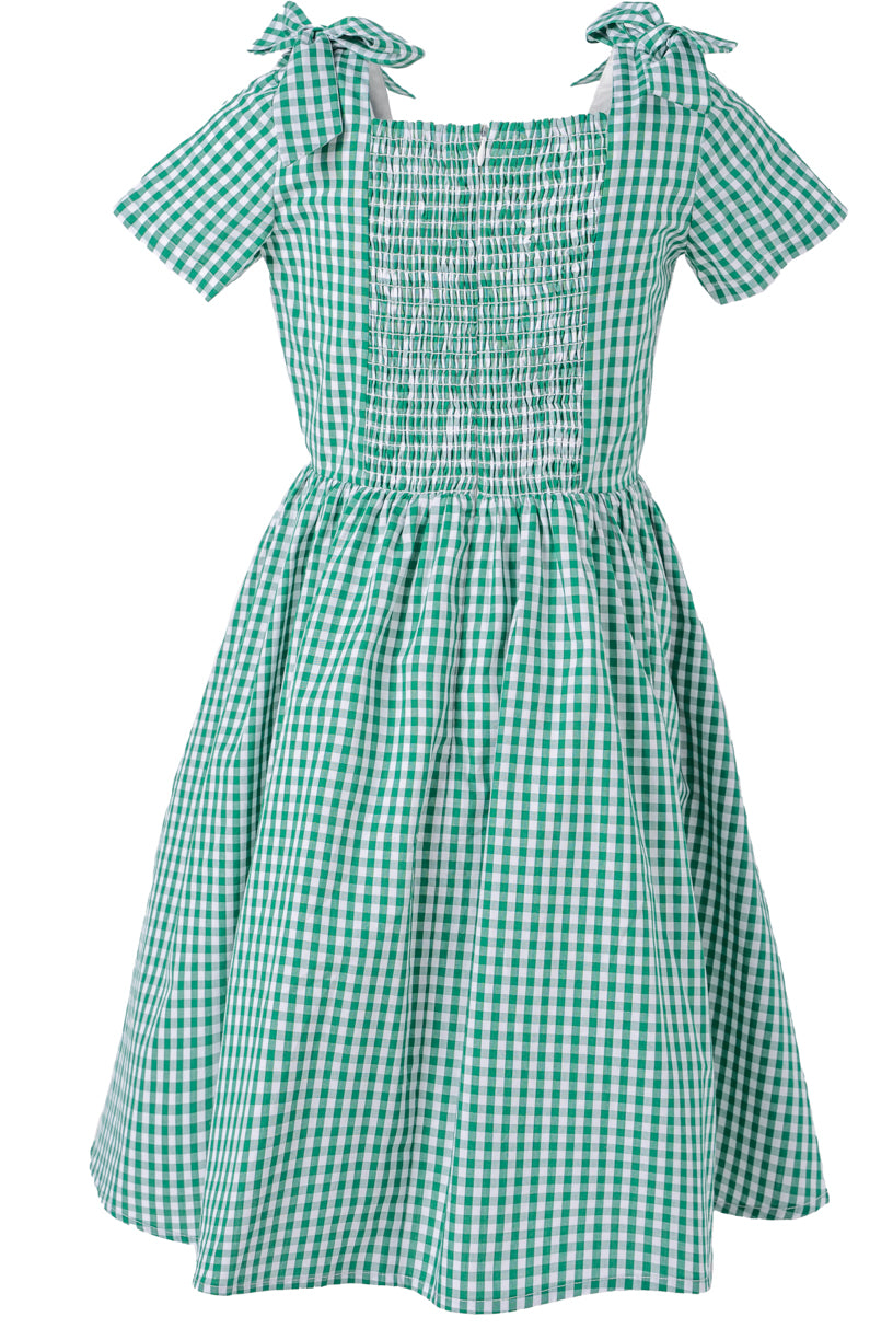 Mini Blakely Dress in Green Gingham - FINAL SALE