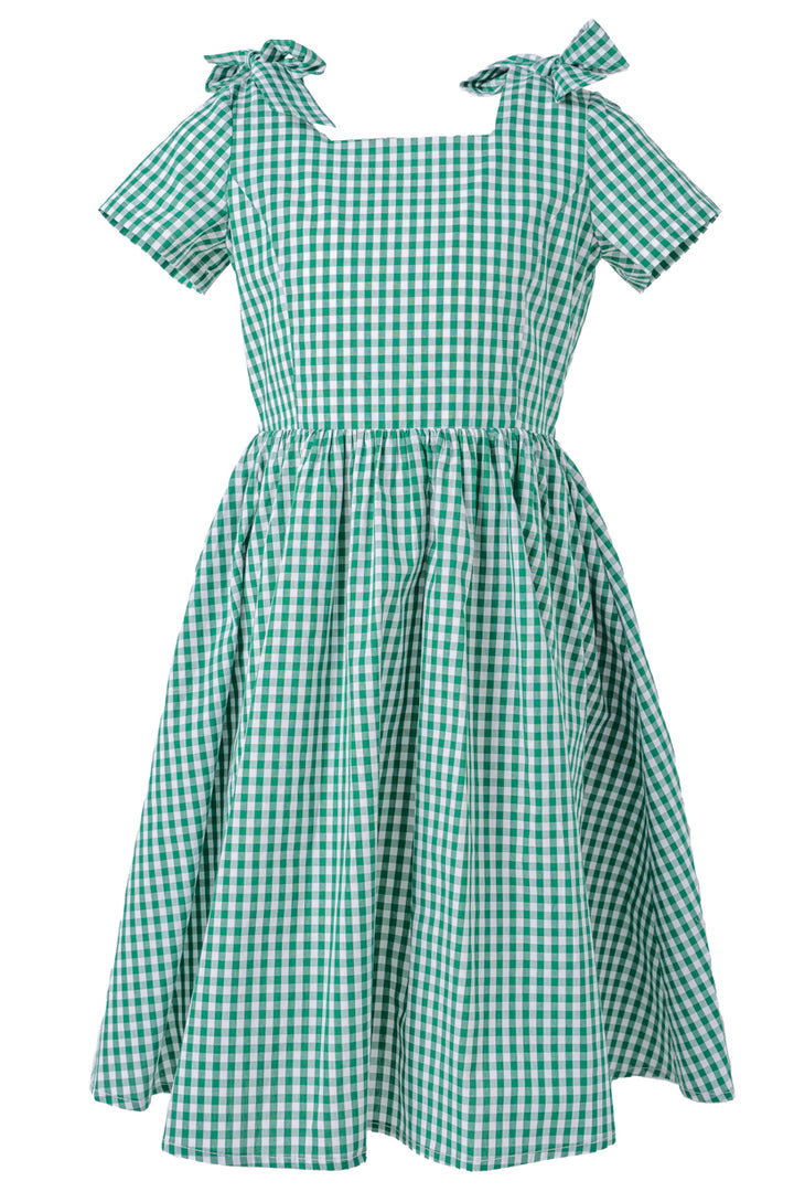 Mini Blakely Dress in Green Gingham - FINAL SALE