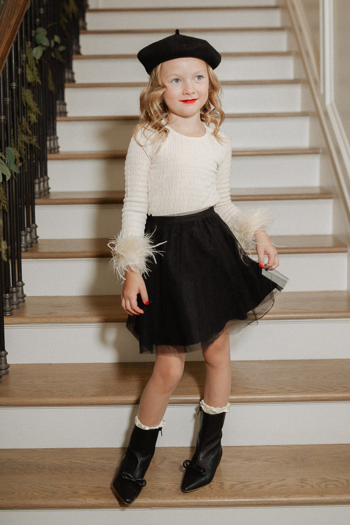 Mini Brigitte Skirt in Black Tulle