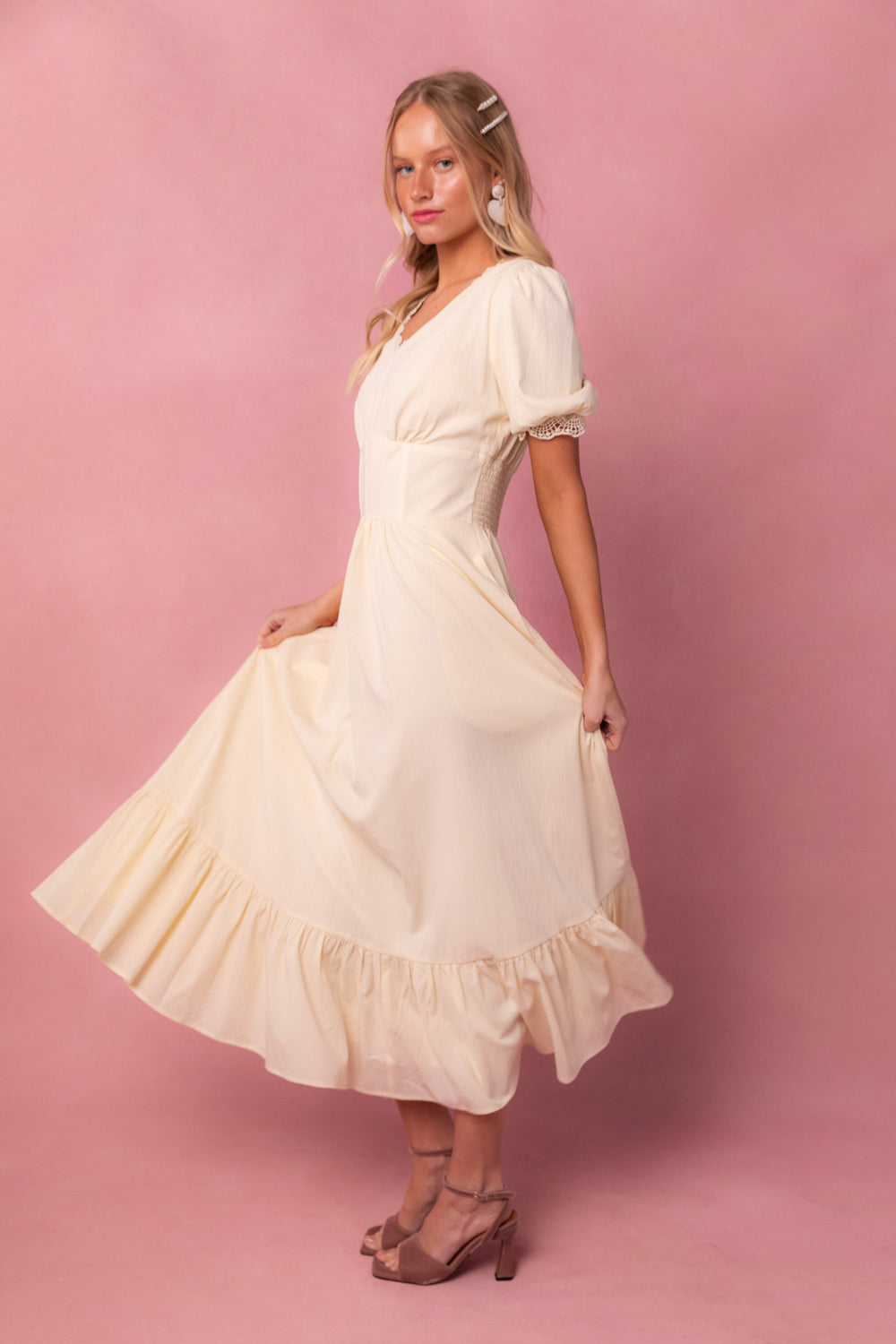 Brooke Dress in Ivory-Adult