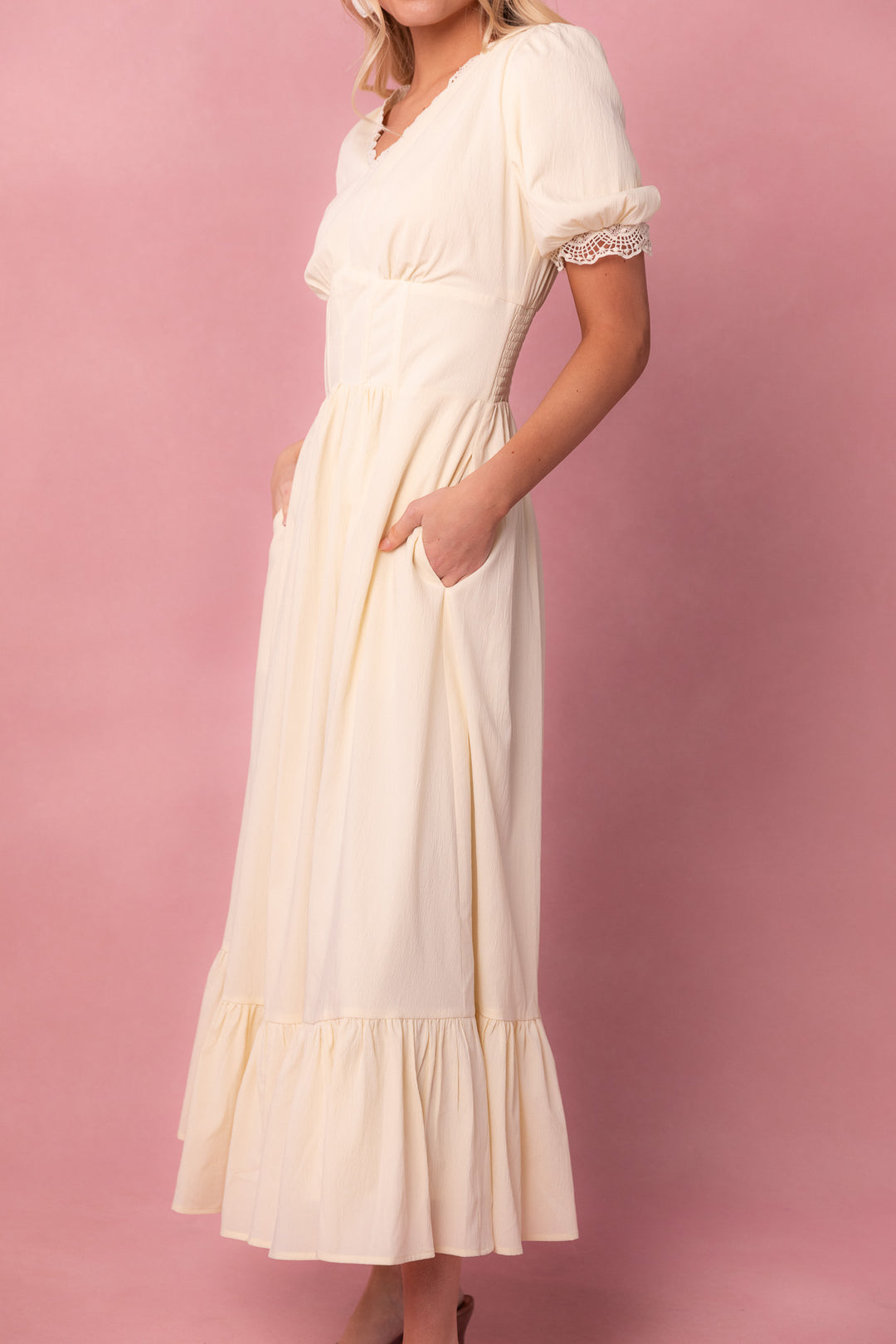 Brooke Dress in Ivory-Adult