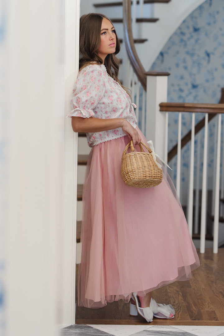 Brigitte Skirt in Blush Tulle