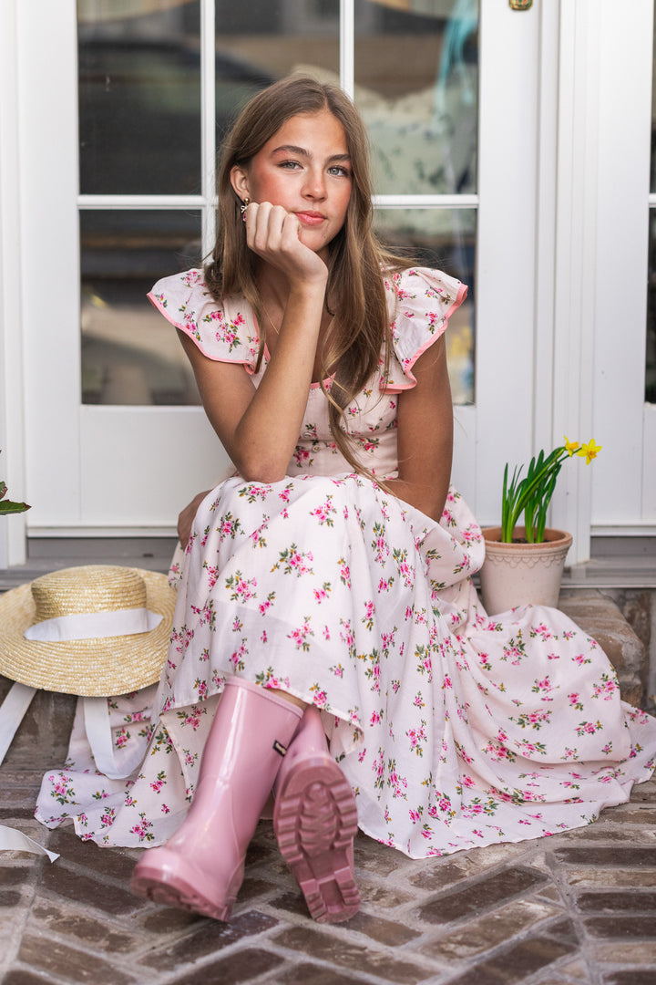 Nola Dress in Pink Floral