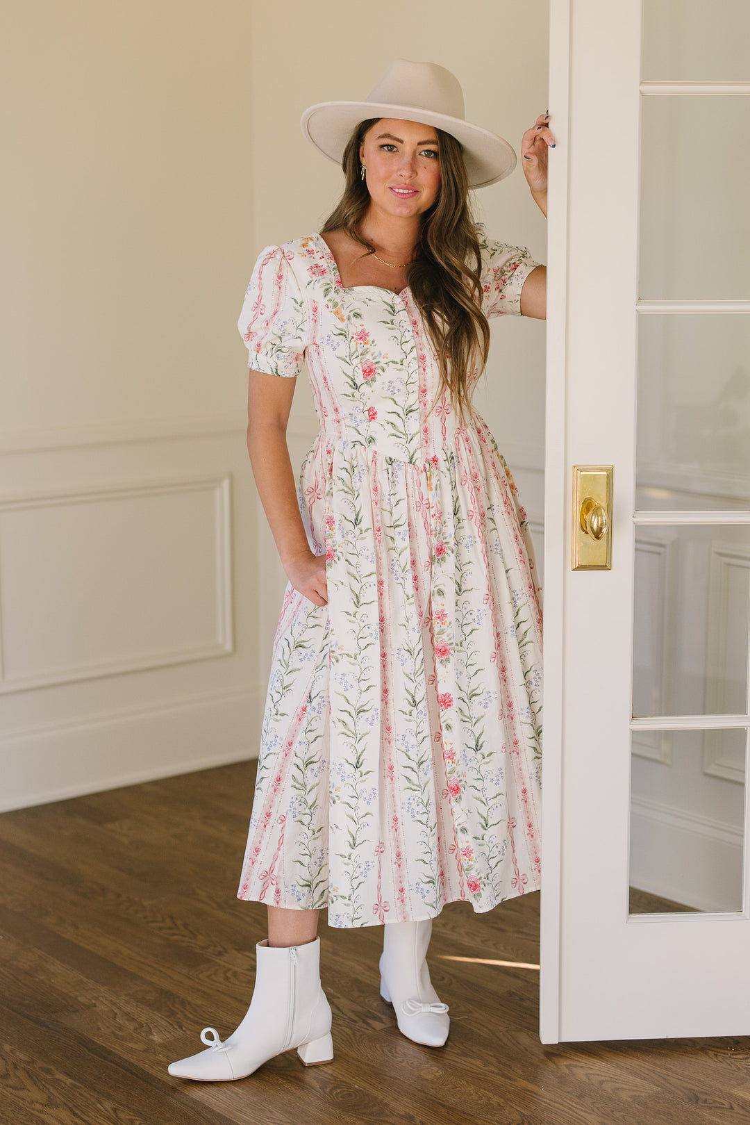 Maybelle Dress in Floral Stripes