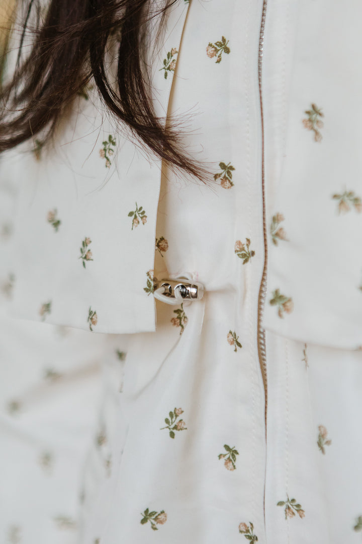 Clementine Raincoat in Cream Floral