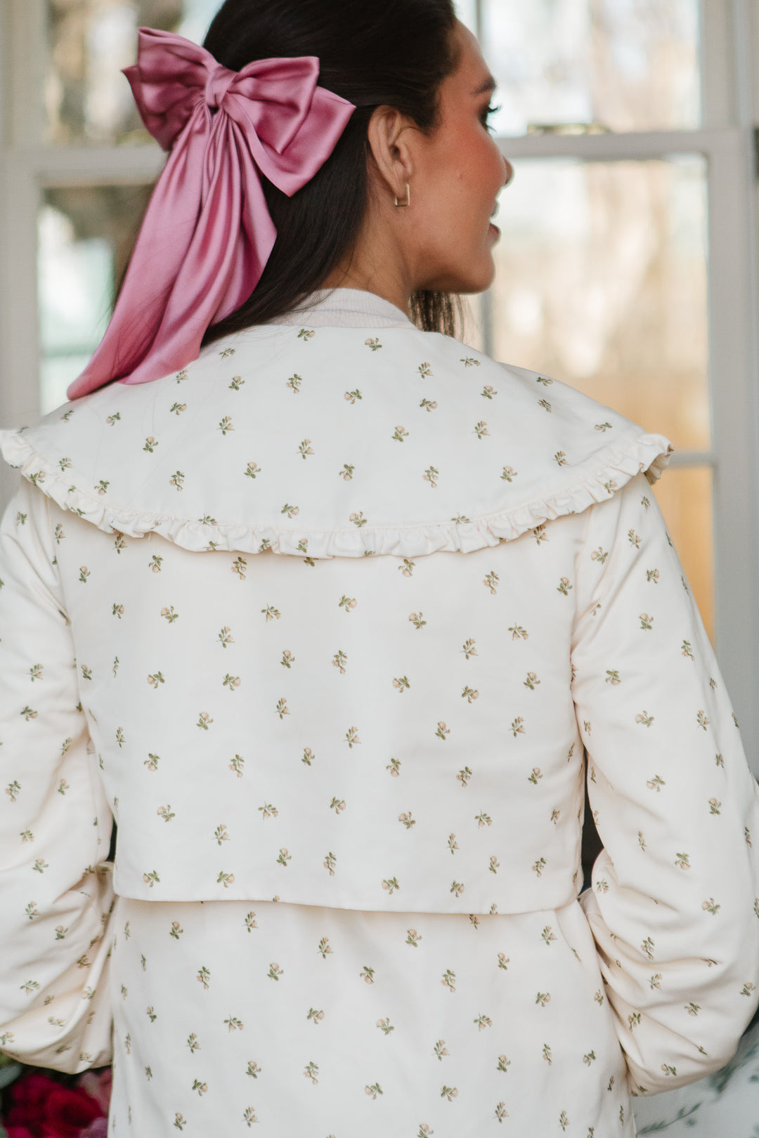 Clementine Raincoat in Cream Floral