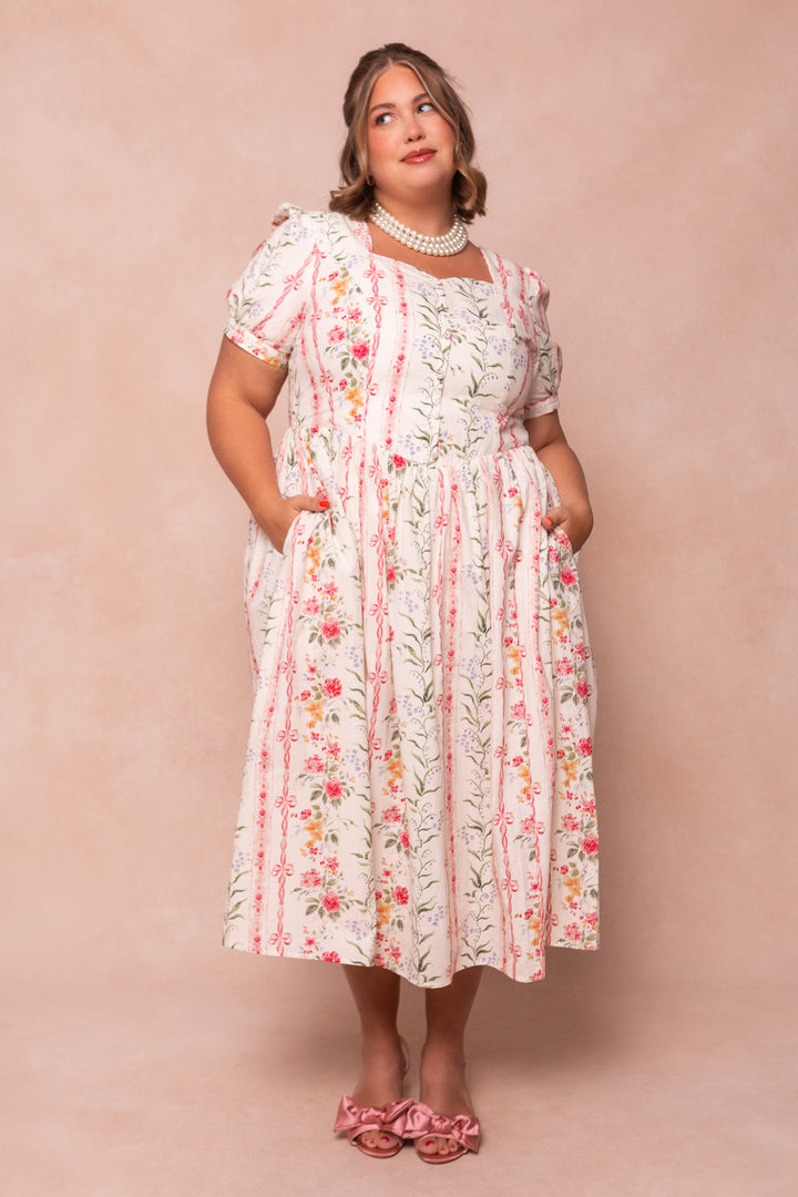 Maybelle Dress in Floral Stripes