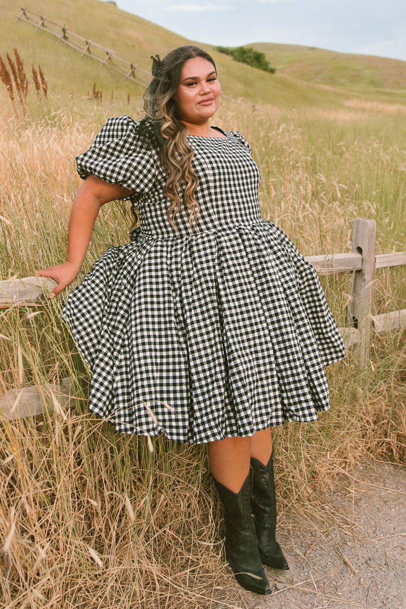 Cupcake Dress in Black Gingham - FINAL SALE