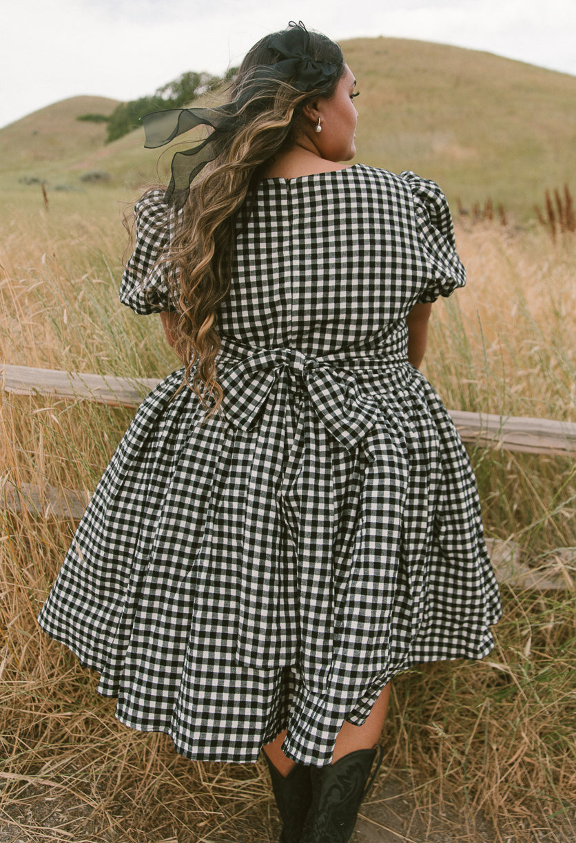 Cupcake Dress in Black Gingham - FINAL SALE