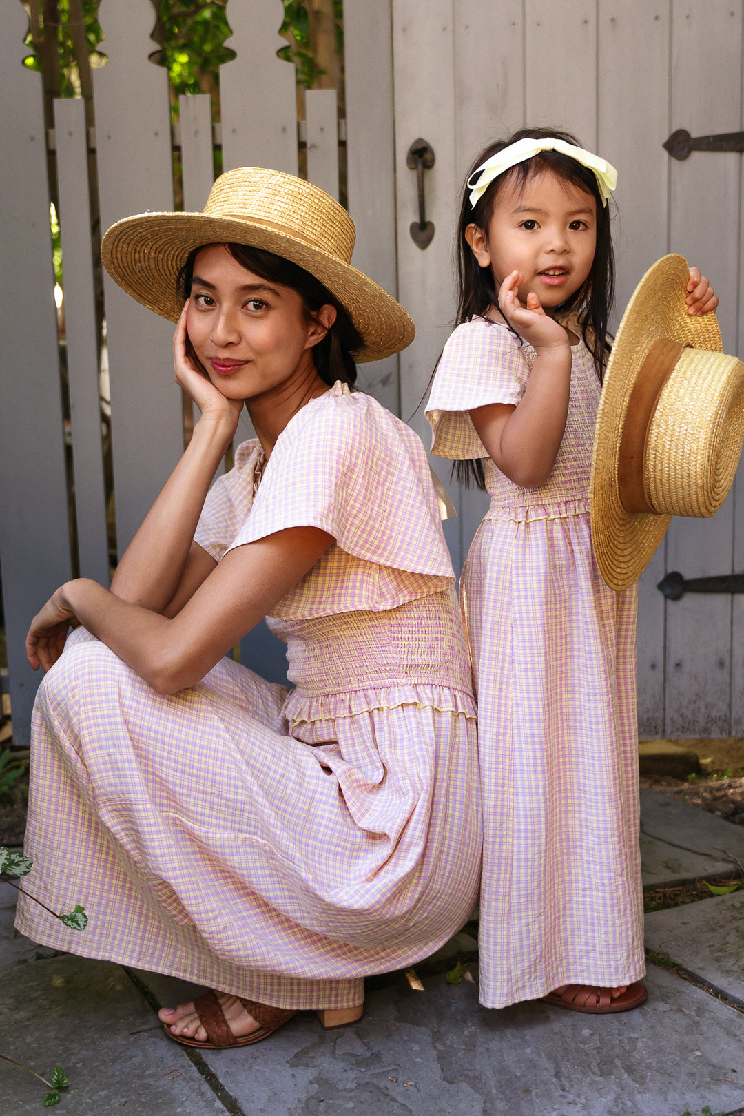 Indie Jumpsuit in Lavender Gingham-Adult