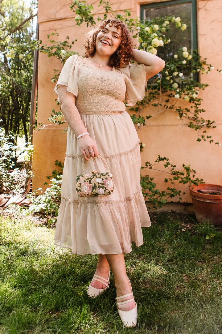 Ellie Dress in Champagne Chiffon