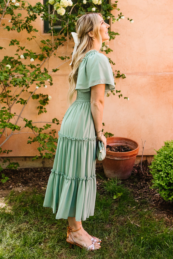 Ellie Dress in Sage Chiffon