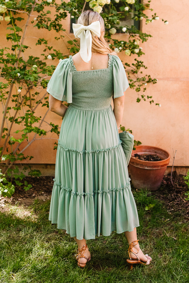 Ellie Dress in Sage Chiffon