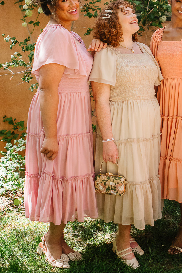 Ellie Dress in Blush Chiffon