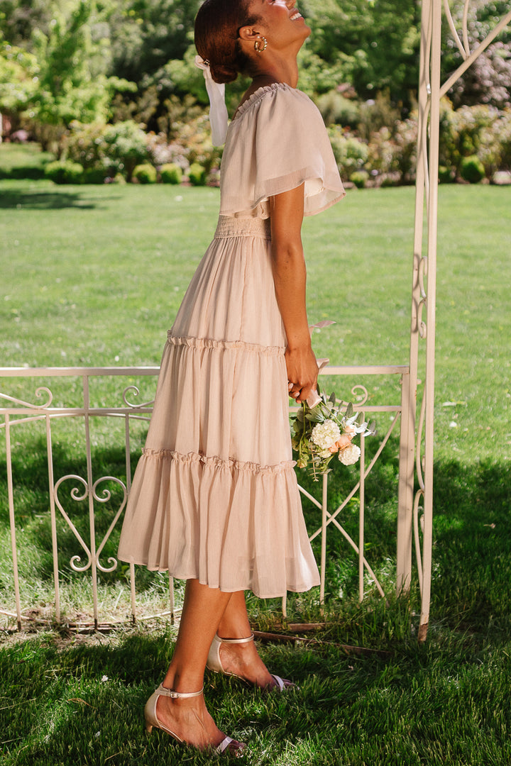 Ellie Dress in Champagne Chiffon