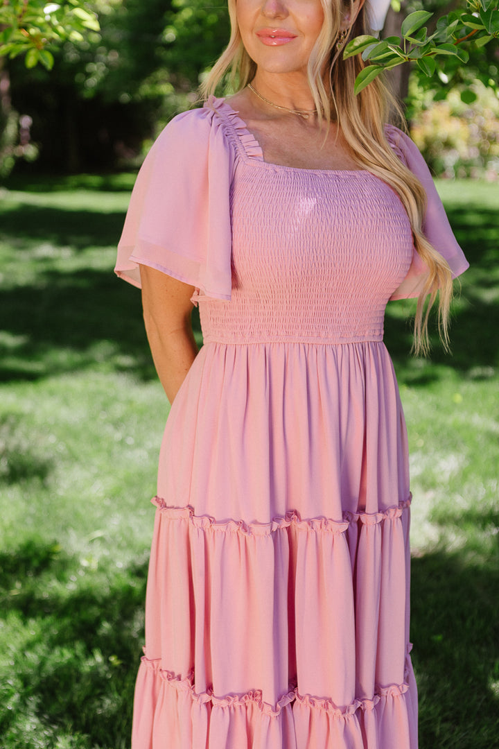 Ellie Dress in Blush Chiffon