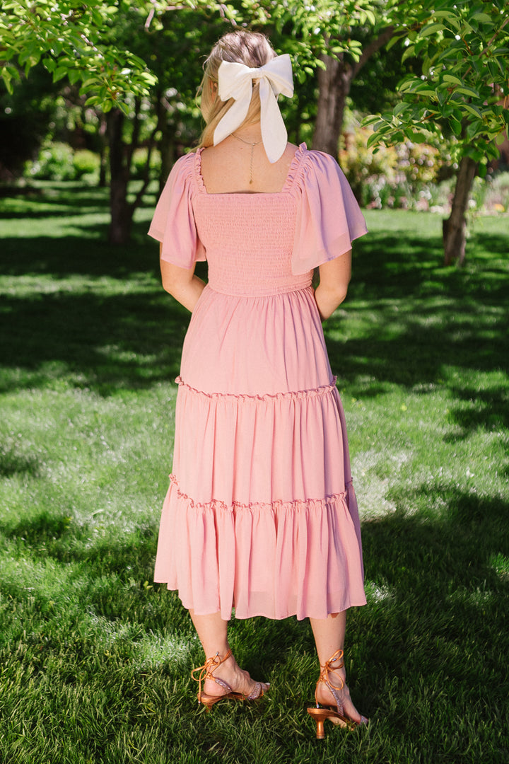 Ellie Dress in Blush Chiffon