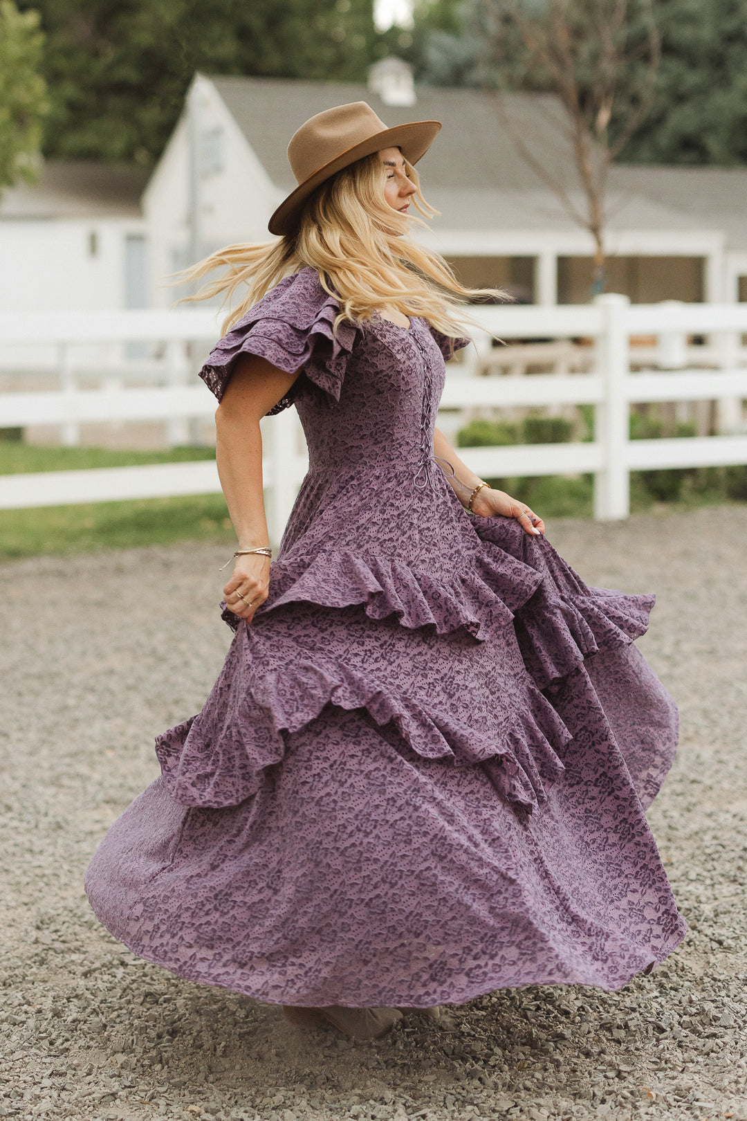 Solana Dress in Purple Lace - FINAL SALE