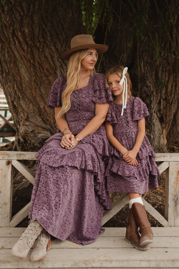 Mini Solana Dress in Purple Lace - FINAL SALE