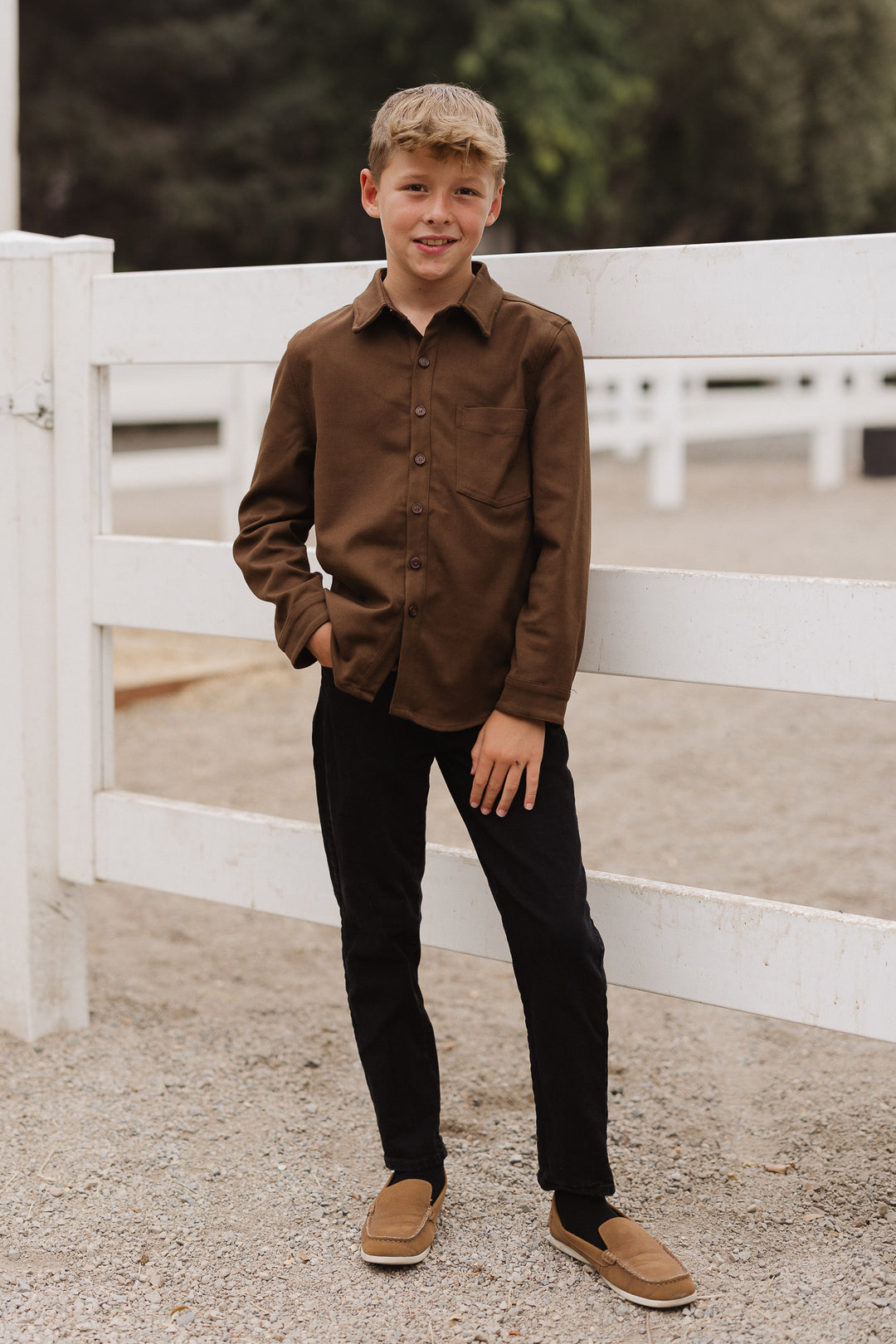 Boys John Shirt in Brown - FINAL SALE