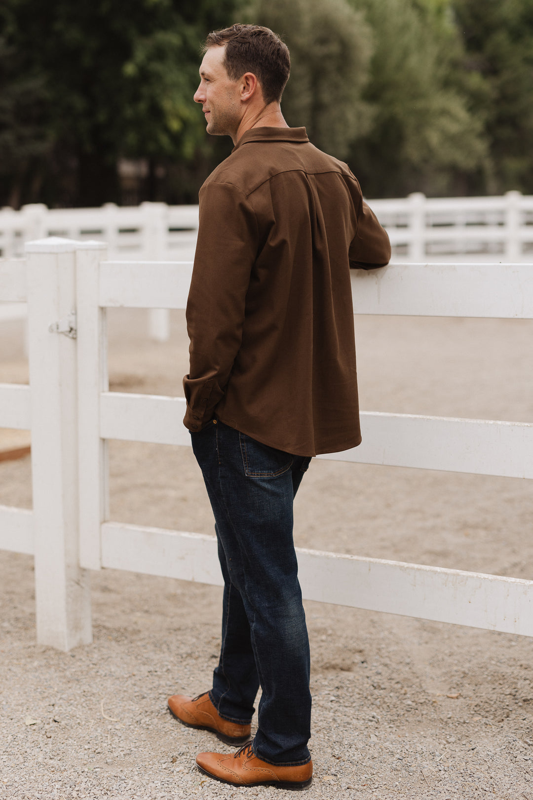 Mens John Shirt in Brown - FINAL SALE