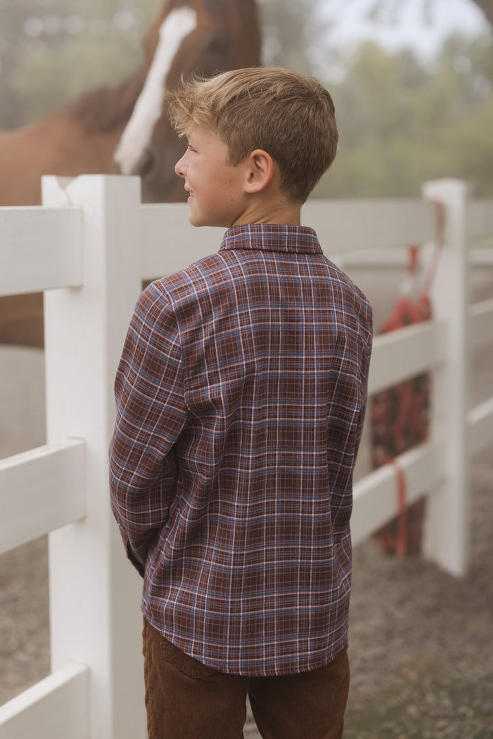 Boys John Shirt in Virginia Plaid - FINAL SALE