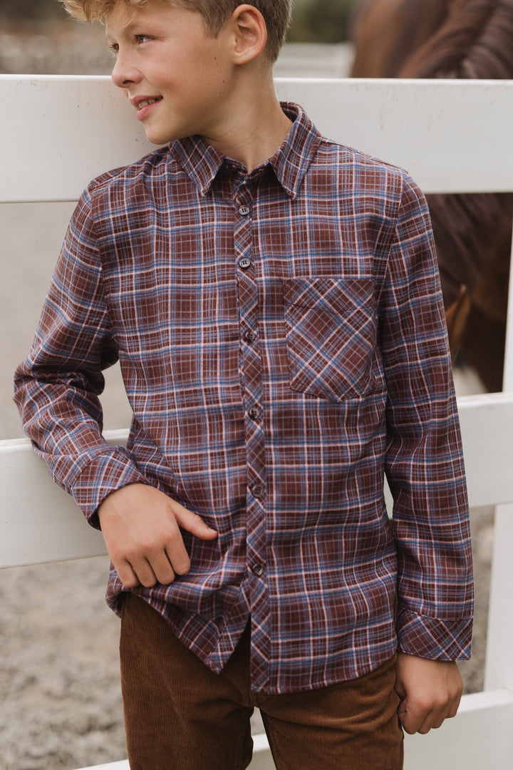 Boys John Shirt in Virginia Plaid - FINAL SALE