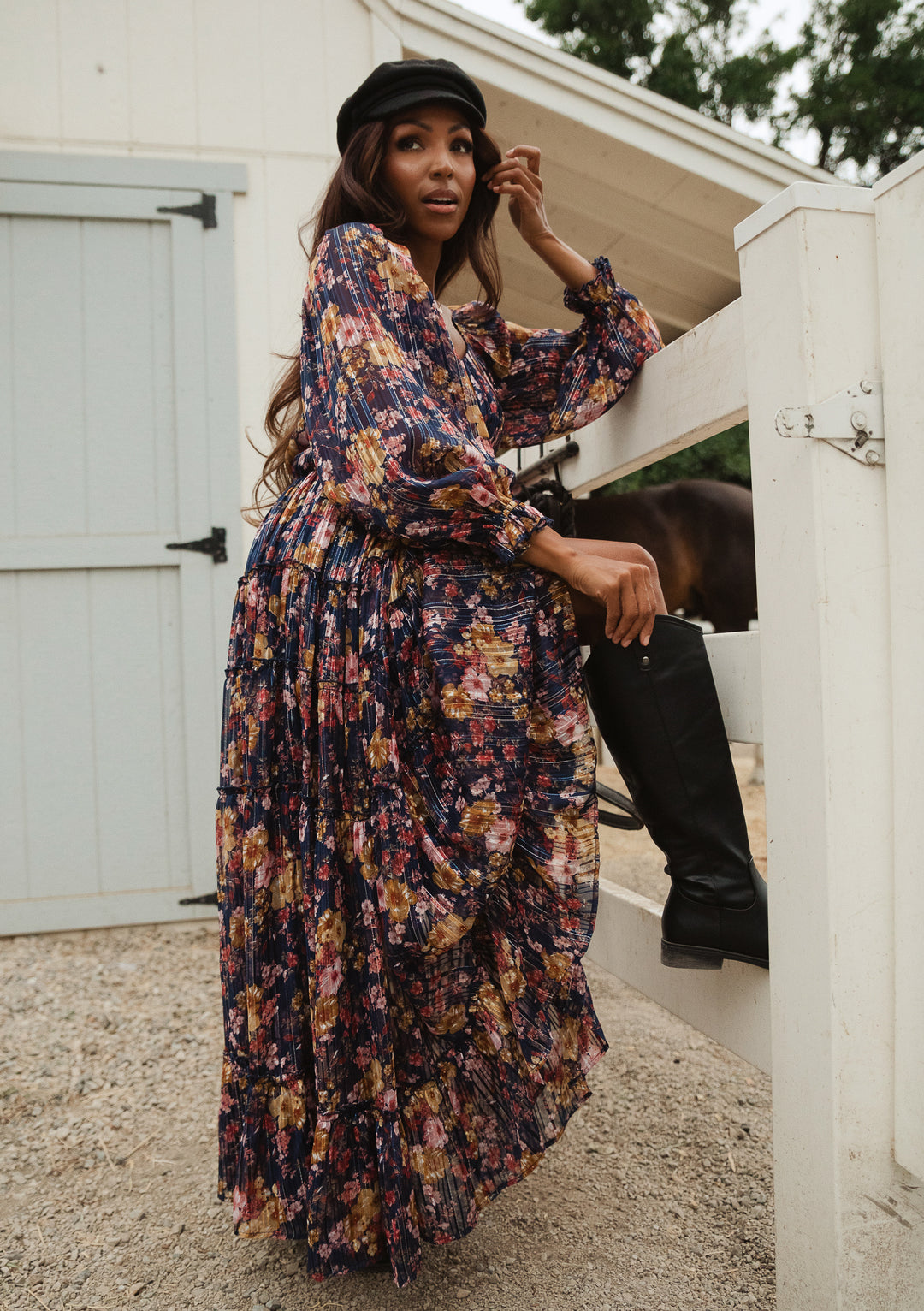 Cassia Dress in Navy Floral - FINAL SALE