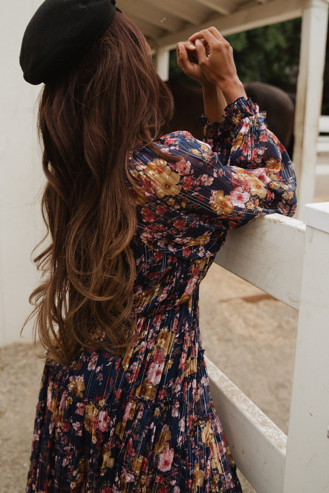 Cassia Dress in Navy Floral - FINAL SALE