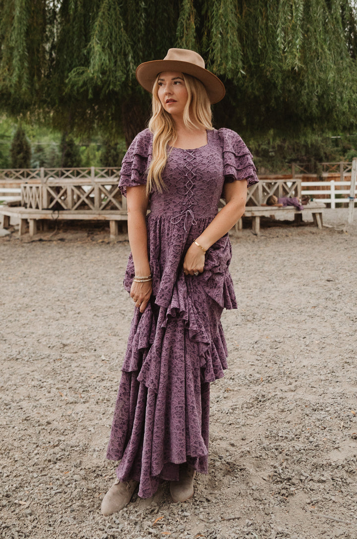 Solana Dress in Purple Lace - FINAL SALE