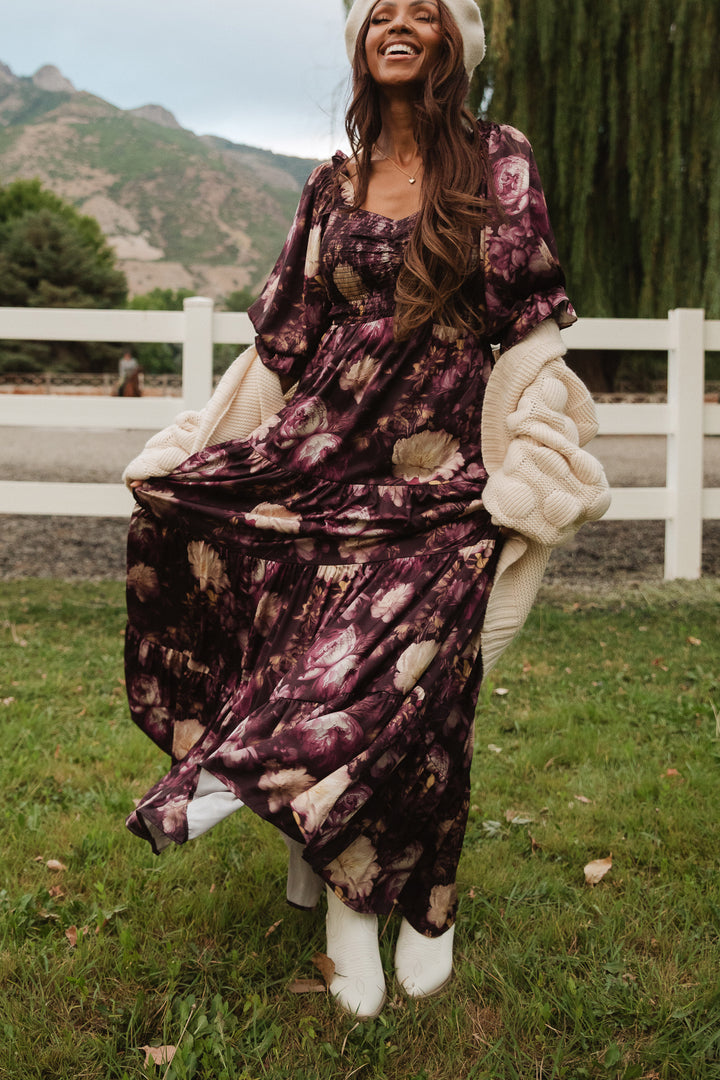 Serena Dress in Purple Floral - FINAL SALE