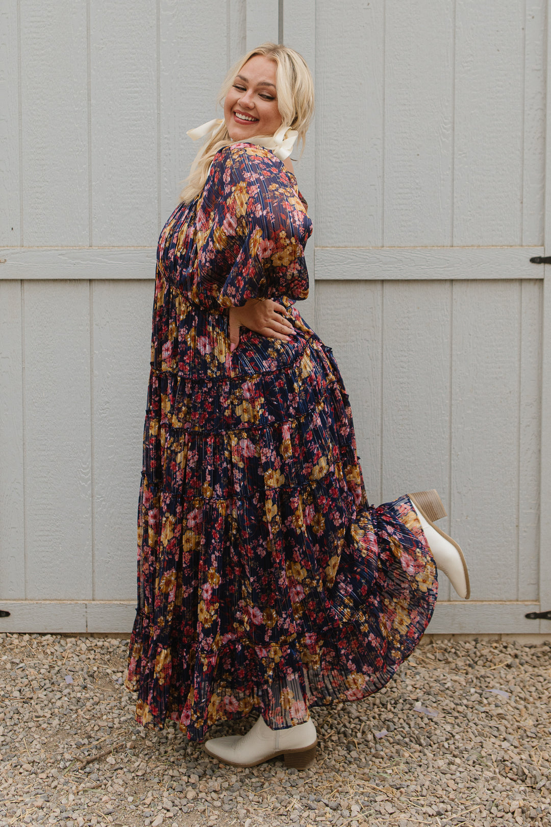 Cassia Dress in Navy Floral - FINAL SALE