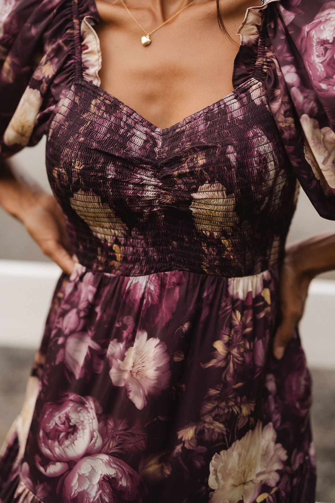 Serena Dress in Purple Floral - FINAL SALE