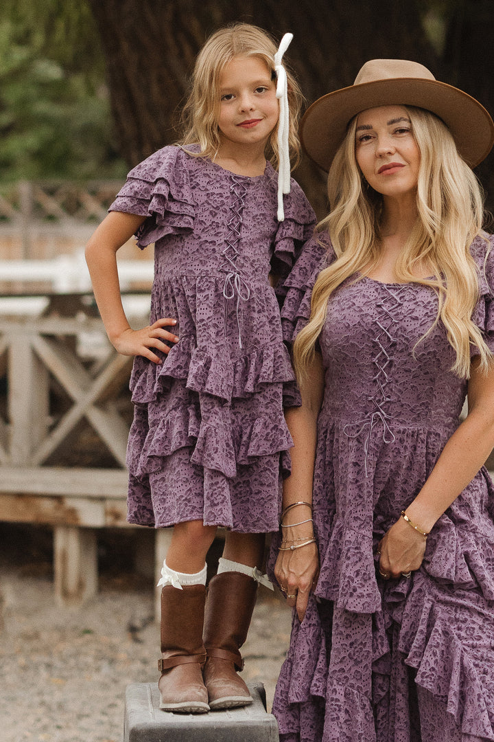 Mini Solana Dress in Purple Lace - FINAL SALE