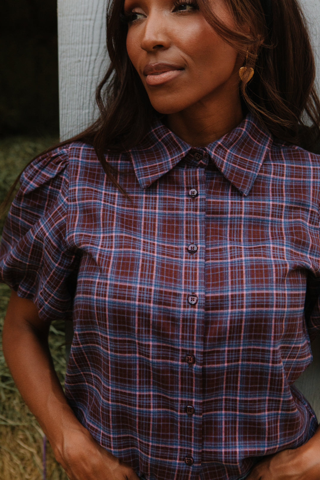 Virginia Blouse in Plaid - FINAL SALE