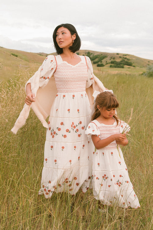 Greta Midi Dress in Rust Floral - FINAL SALE