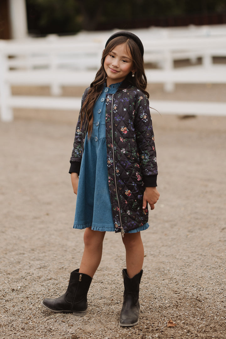 Mini Harlowe Quilted Jacket in Floral - FINAL SALE