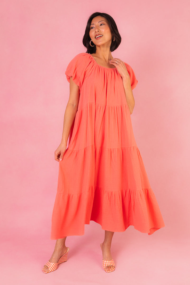 Harvey Dress in Coral - FINAL SALE