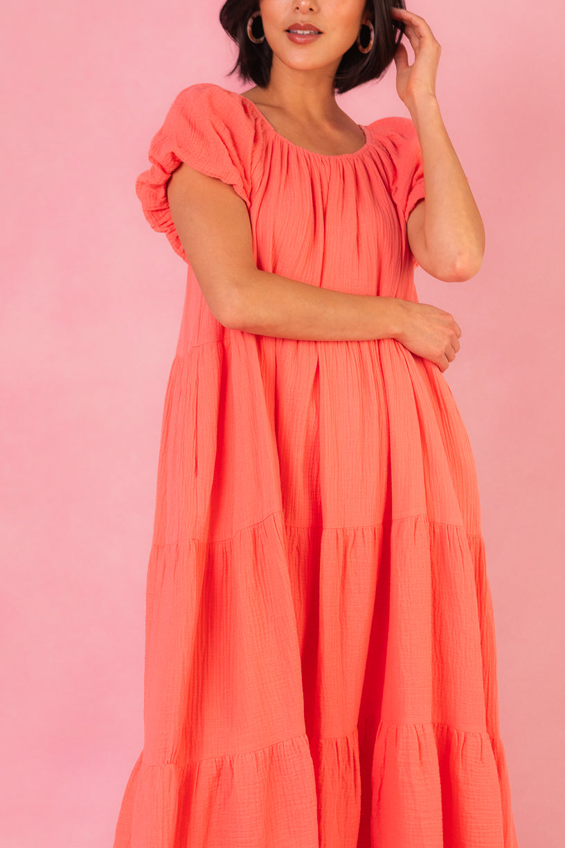 Harvey Dress in Coral - FINAL SALE