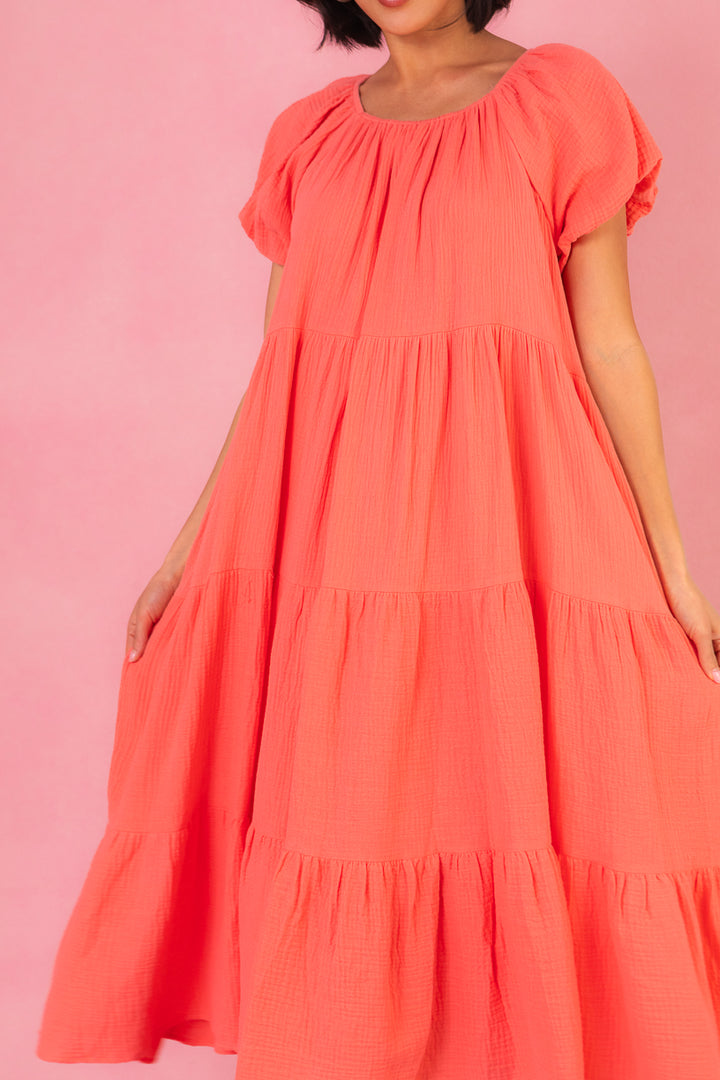 Harvey Dress in Coral - FINAL SALE