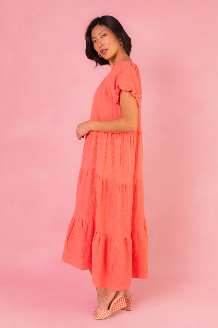 Harvey Dress in Coral - FINAL SALE