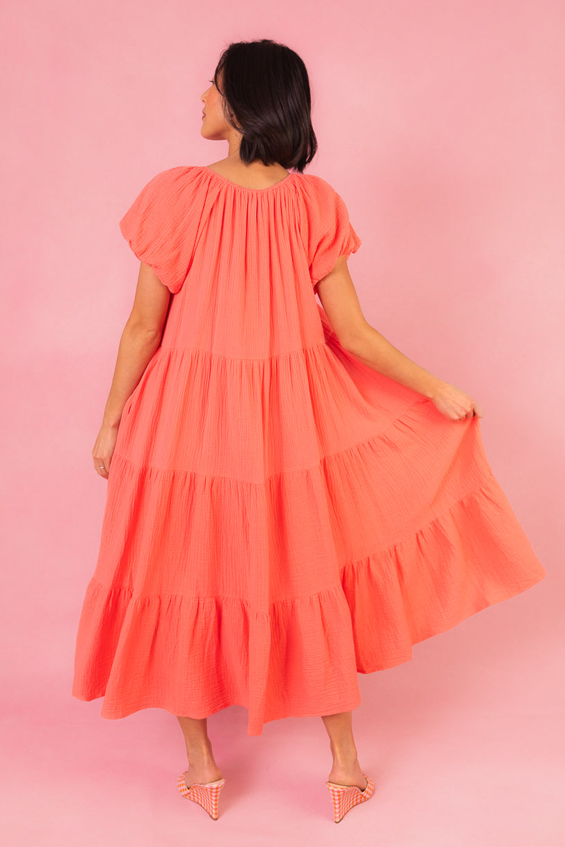 Harvey Dress in Coral - FINAL SALE