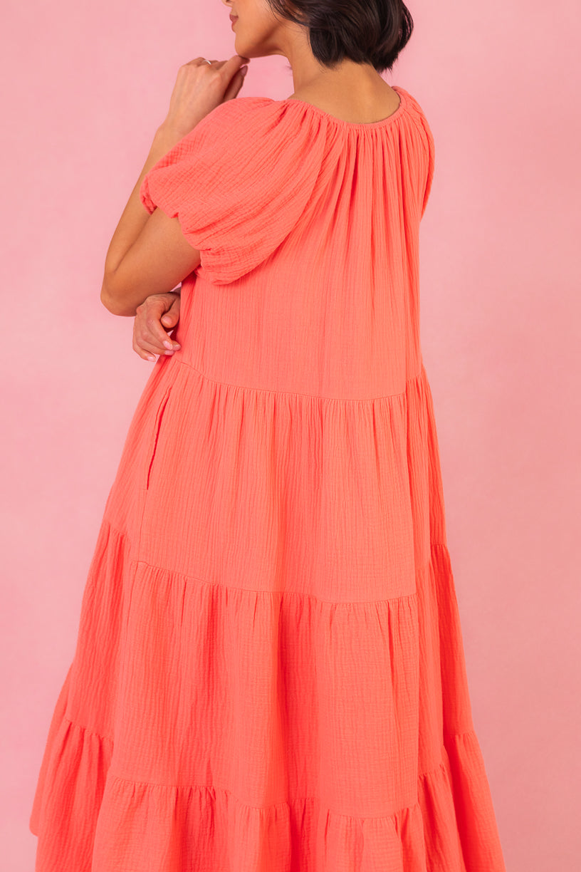 Harvey Dress in Coral - FINAL SALE