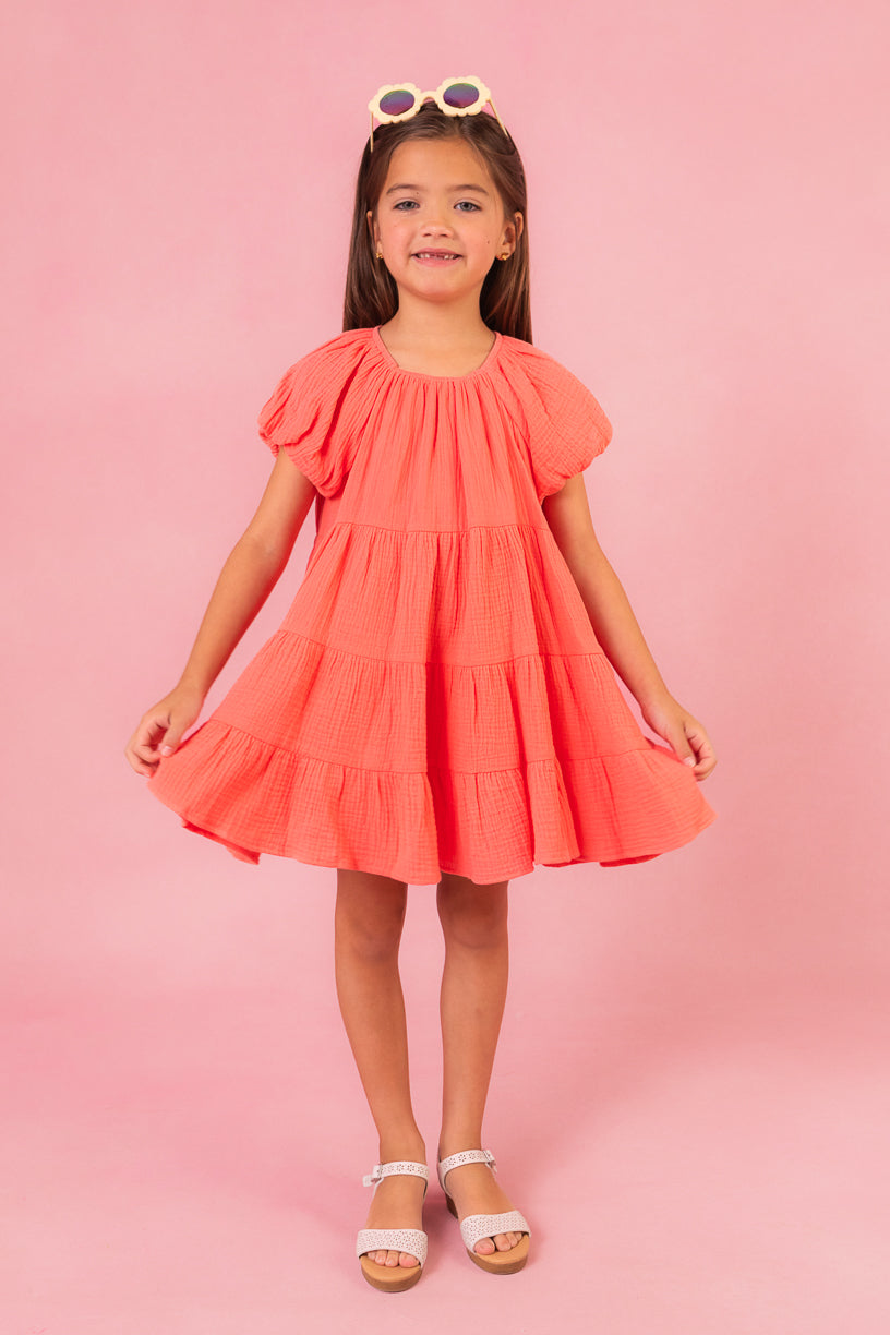 Mini Harvey Dress in Coral - FINAL SALE